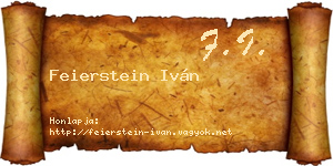 Feierstein Iván névjegykártya
